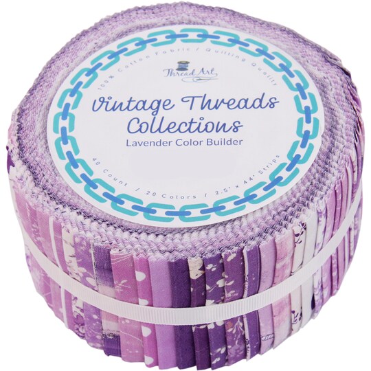 ThreadArt Jelly Roll Fabric Strips for Quilting, Crafting, and Sewing, 40 Precut Fabric Strips in Solids and Prints, Premium Cotton for Quilts, Crafts, Rugs, Blankets, Clothing and More